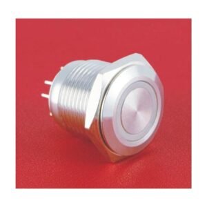 MR-GQ16F-10E-RGB 16 mm Tri-Colour Anti-Vandal Push Button - RGB Ring Illumination, 1NO, IP65