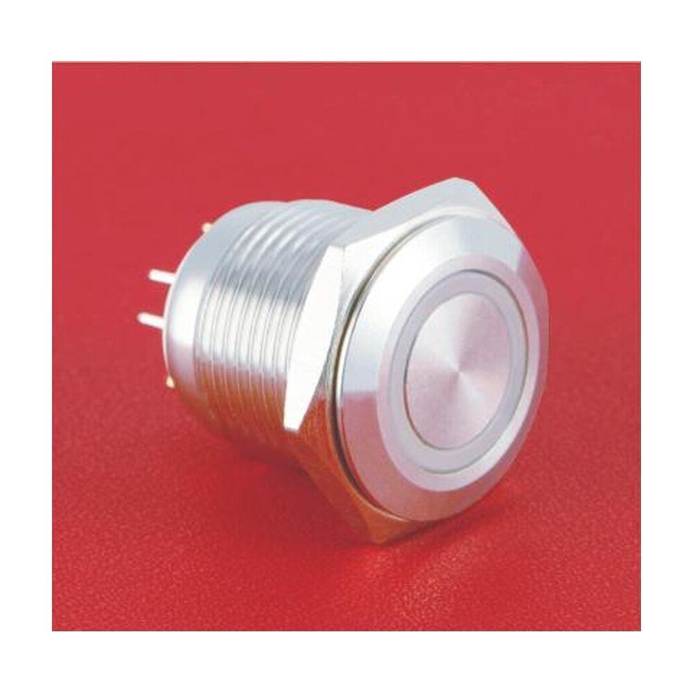 MR-GQ16F-10E-RGB 16 mm Tri-Colour Anti-Vandal Push Button - RGB Ring Illumination, 1NO, IP65