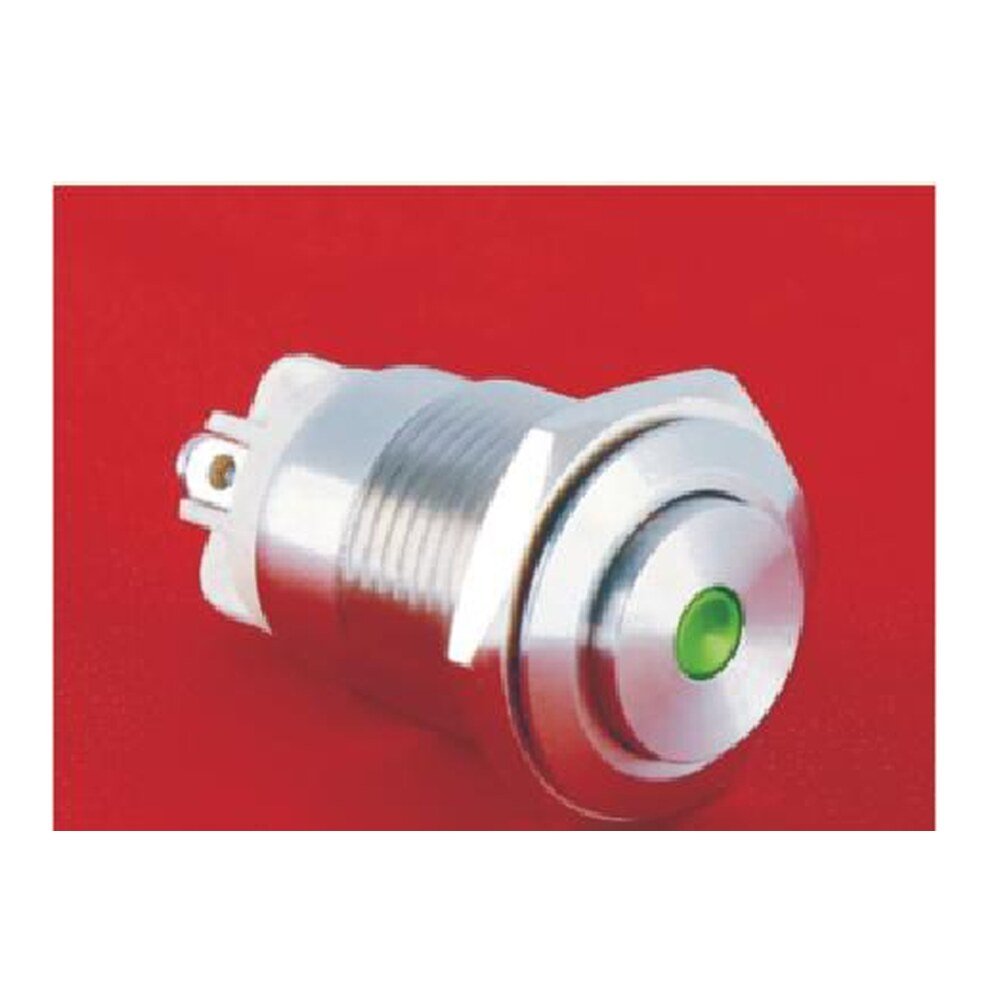 MR-GQ16H-10D 16 mm Anti-Vandal Push Button - High Round Head, Dot Illuminated, 1NO, Screw Terminals