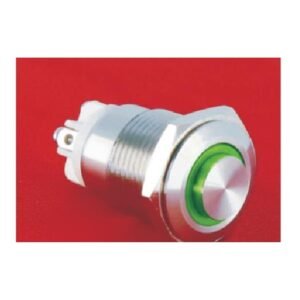 MR-GQ16H-10E 16 mm Anti-Vandal Push Button - High Round Head, Ring Illuminated, 1NO