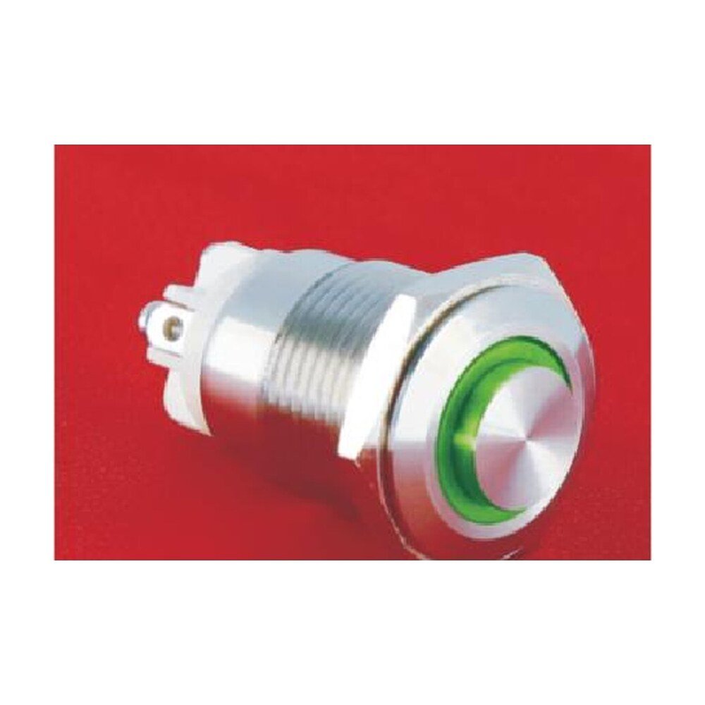 MR-GQ16H-10E-J 16 mm Anti-Vandal Push Button - High Round Head, Ring Illuminated, 1NO