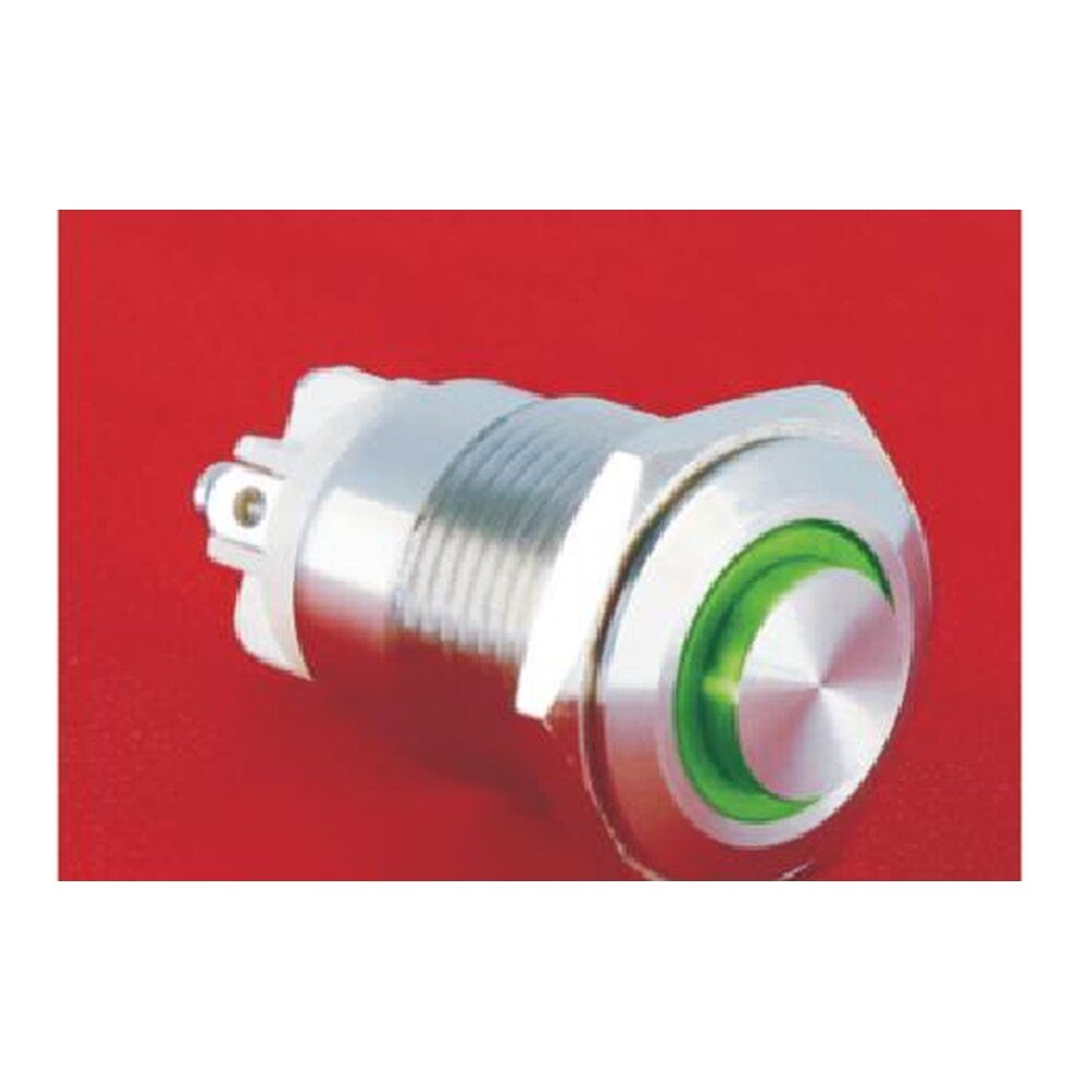 MR-GQ16H-10E-J 16 mm Anti-Vandal Push Button - High Round Head, Ring Illuminated, 1NO