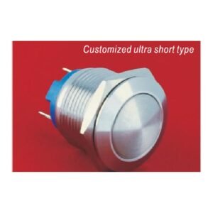 MR-GQ19B-10-J 19 mm Anti-Vandal Push Button - Domed Head, 1NO, Solder Tab