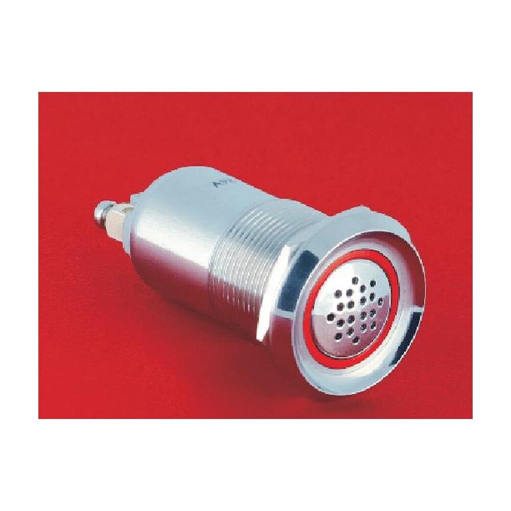MR-GQ19B-SM 19 mm Metal Flashing Buzzer - Red Ring Light