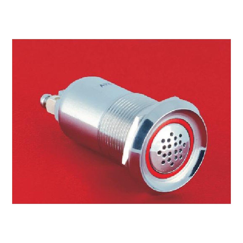 MR-GQ19B-SM 19 mm Metal Flashing Buzzer - Red Ring Light