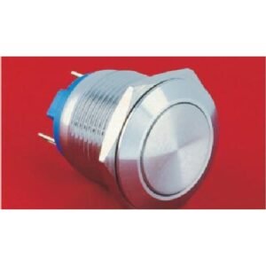 MR-GQ19F-10-J 19 mm Anti-Vandal Push Button - Flat Round Head, 1NO, Solder Tab