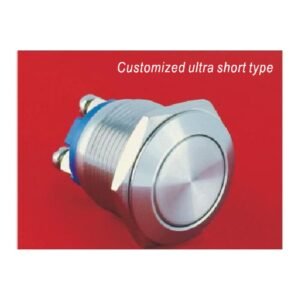MR-GQ19F-10 19 mm Anti-Vandal Push Button - Flat Round Head, 1NO, Screw Terminals