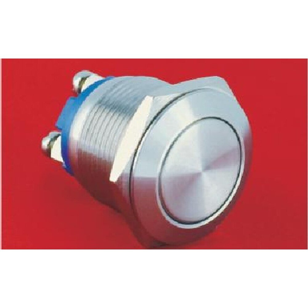 MR-GQ19F-10 19 mm Anti-Vandal Push Button - Flat Round Head, 1NO, Screw Terminals