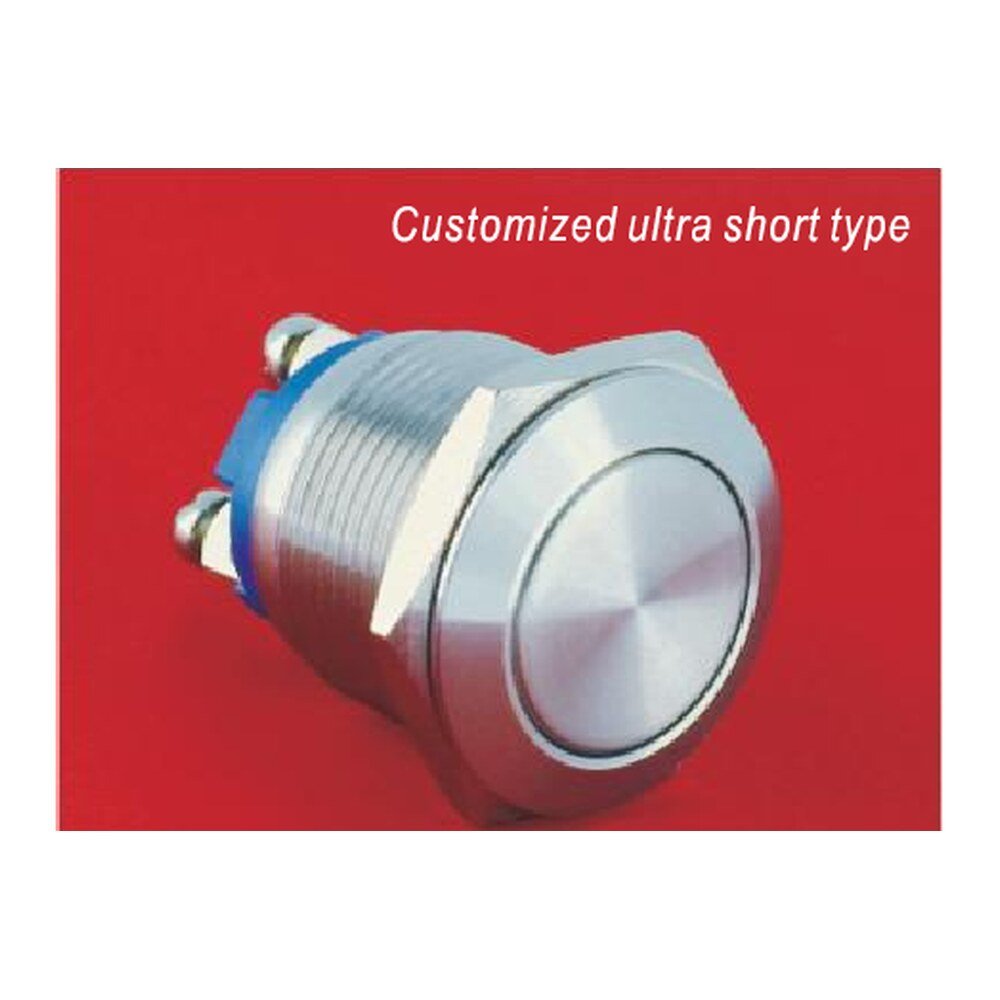 MR-GQ19F-10 19 mm Anti-Vandal Push Button - Flat Round Head, 1NO, Screw Terminals