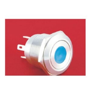 MR-GQ19F-10D-J 19 mm Anti-Vandal Push Button - Flat Round Head, Dot Illuminated, 1NO