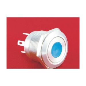 MR-GQ19F-10D-J 19 mm Anti-Vandal Push Button - Flat Round Head, Dot Illuminated, 1NO