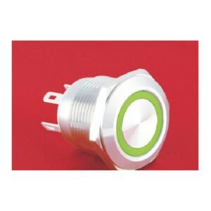 MR-GQ19F-10E-J 19 mm Anti-Vandal Push Button - Flat Round Head, Ring Illuminated, 1NO