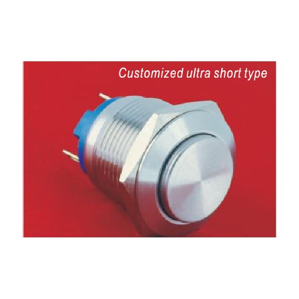MR-GQ19H-10-J 19 mm Anti-Vandal Push Button - High Round Head, 1NO, Solder Tab