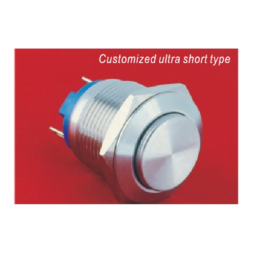MR-GQ19H-10-J 19 mm Anti-Vandal Push Button - High Round Head, 1NO, Solder Tab