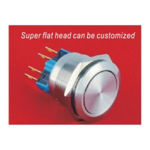 MR-GQ22-11 22 mm Metal Push Button - Flat Head, 1NO1NC, Momentary or Latching