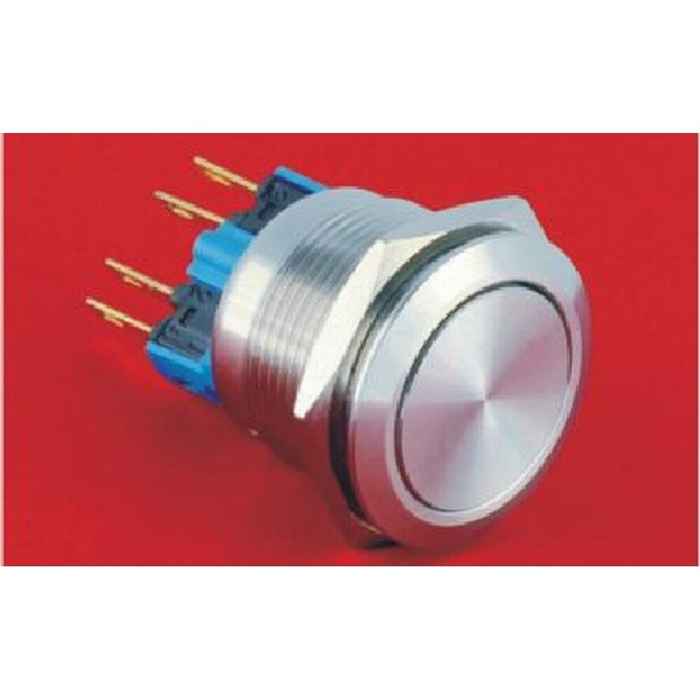 MR-GQ22-11 22 mm Metal Push Button - Flat Head, 1NO1NC, Momentary or Latching