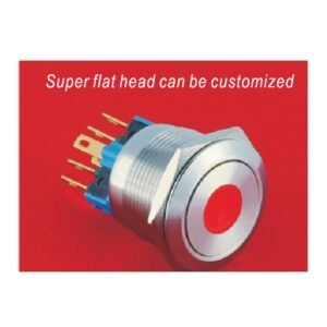 MR-GQ22-11D 22 mm Metal Push Button - Dot Illuminated, 1NO1NC