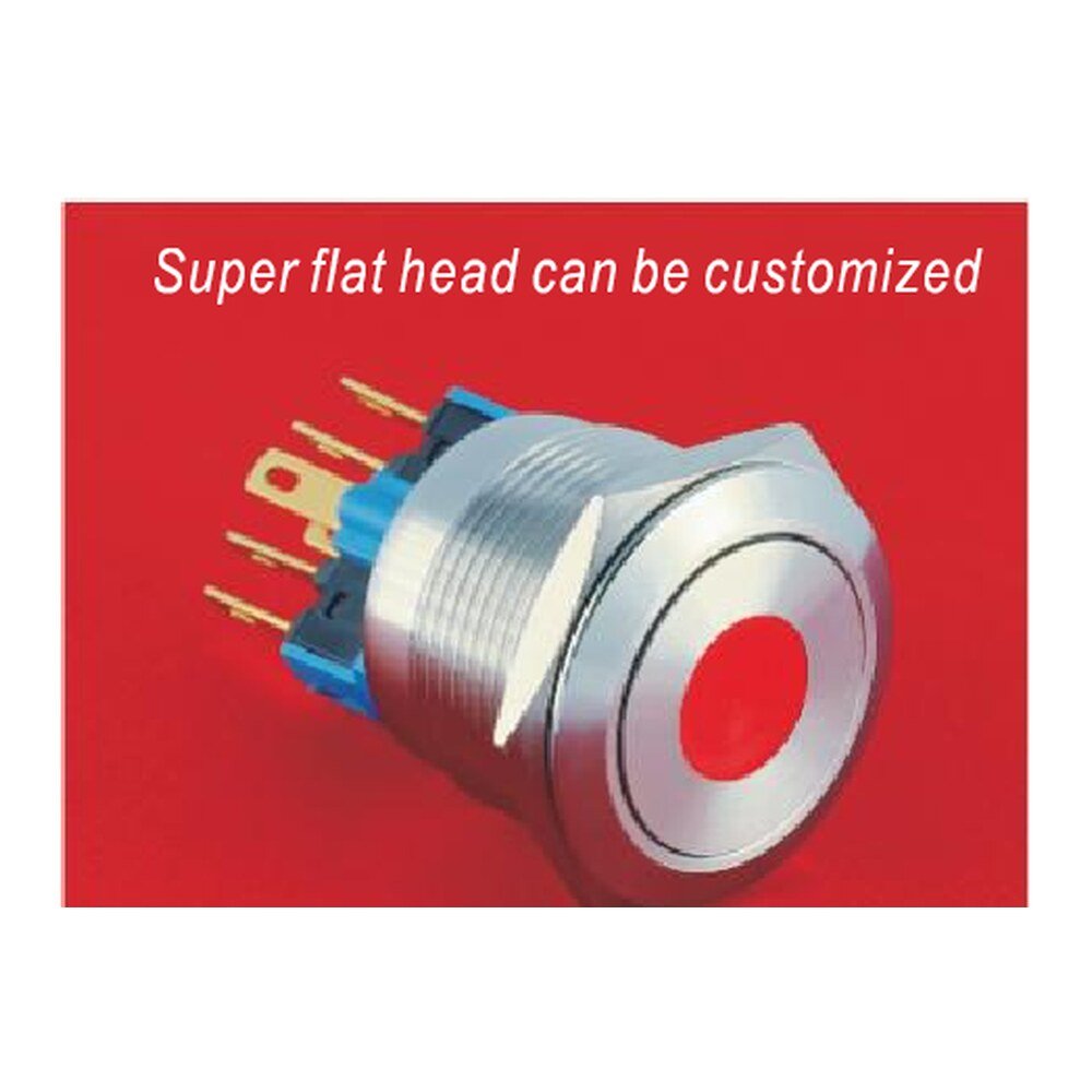 MR-GQ22-11D 22 mm Metal Push Button - Dot Illuminated, 1NO1NC