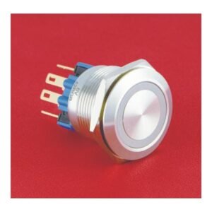 MR-GQ22-11E-RGB 22 mm Tri-Colour Anti-Vandal Push Button - RGB Ring Illumination, 1NO1NC, IP65