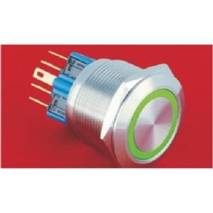 MR-GQ22-11E 22 mm Metal Push Button - Ring Illuminated, 1NO1NC