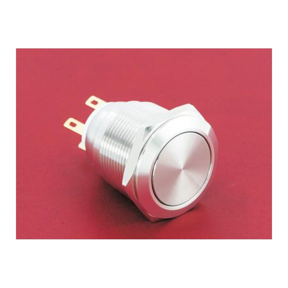 MR-GQ22-L-11-J 22 mm High-Current Metal Push Button - Flat Head, 1NO1NC, Terminal Lug