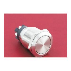 MR-GQ22-L-11 22 mm High-Current Metal Push Button - Flat Head, 1NO1NC, Screw Terminal Post