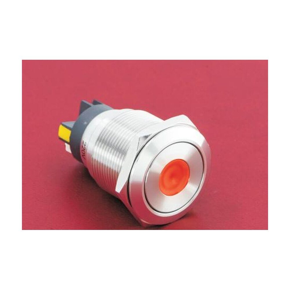 MR-GQ22-L-11D 22 mm High-Current Metal Push Button - Dot Illuminated, 1NO1NC, Screw Terminal Post
