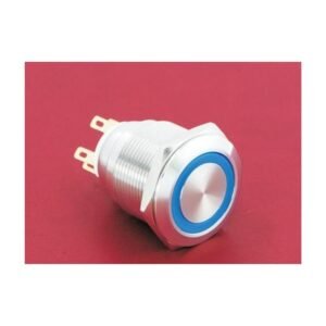 MR-GQ22-L-11E-J 22 mm High-Current Metal Push Button - Ring Illuminated, 1NO1NC, Terminal Lug