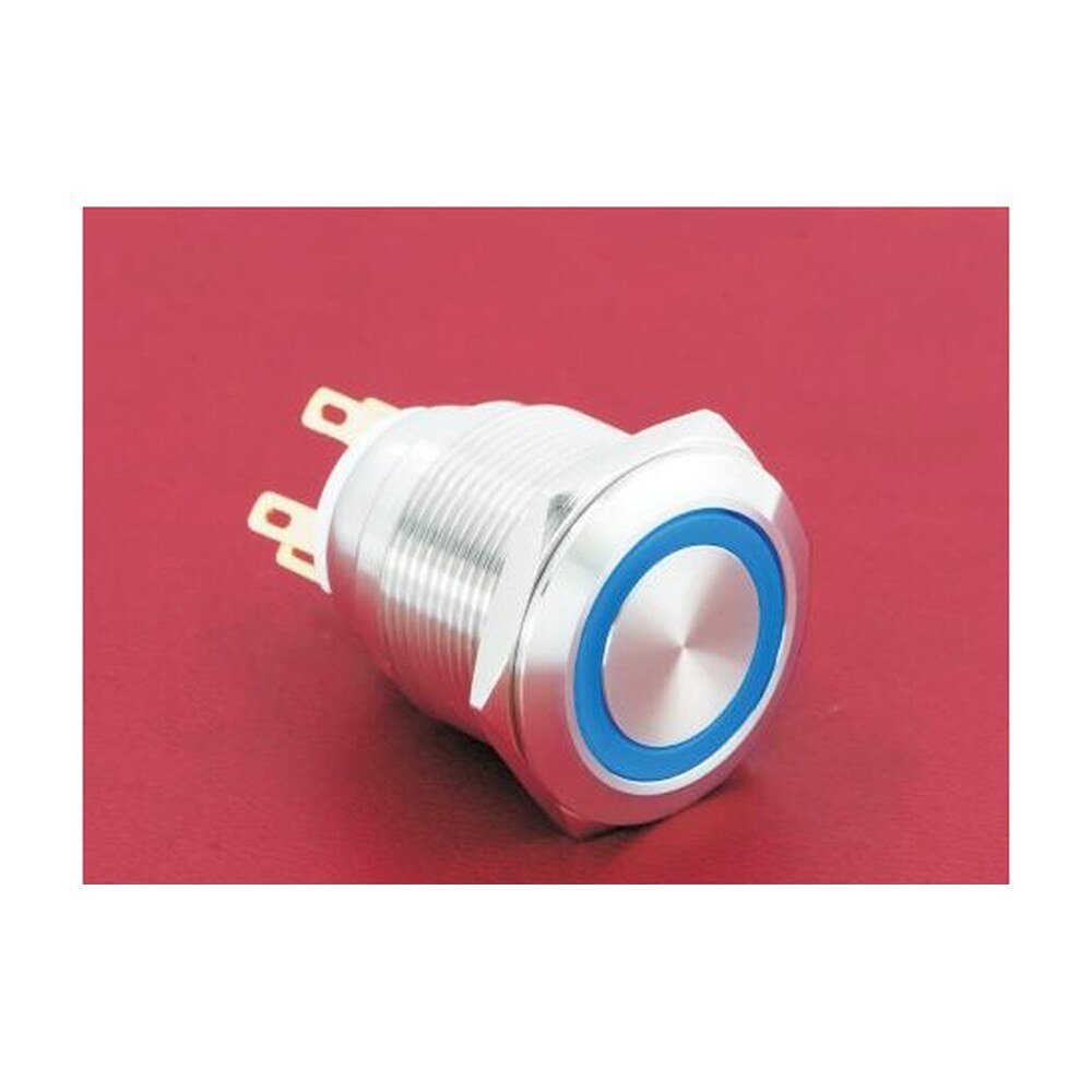 MR-GQ22-L-11E-J 22 mm High-Current Metal Push Button - Ring Illuminated, 1NO1NC, Terminal Lug