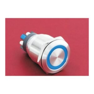 MR-GQ22-L-11E 22 mm High-Current Metal Push Button - Ring Illuminated, 1NO1NC, Screw Terminal Post
