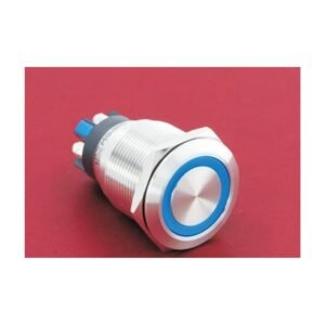 MR-GQ22-L-11E 22 mm High-Current Metal Push Button - Ring Illuminated, 1NO1NC, Screw Terminal Post