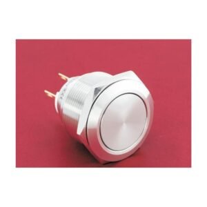 MR-GQ25-L-11-J 25 mm High-Current Metal Push Button - Flat Head, 1NO1NC, Terminal Lug