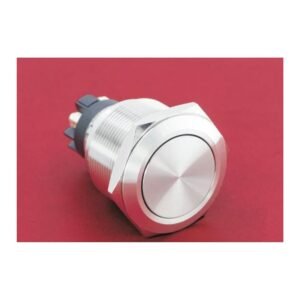 MR-GQ25-L-11 25 mm High-Current Metal Push Button - Flat Head, 1NO1NC, Screw Terminal Post