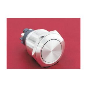 MR-GQ25-L-11 25 mm High-Current Metal Push Button - Flat Head, 1NO1NC, Screw Terminal Post