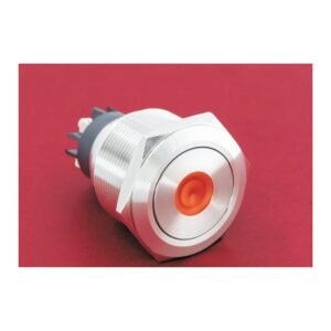 MR-GQ25-L-11D 25 mm High-Current Metal Push Button - Dot Illuminated, Screw Terminal Post