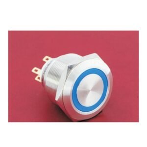 MR-GQ25-L-11E-J 25 mm High-Current Metal Push Button - Ring Illuminated, Terminal Lug