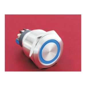 MR-GQ25-L-11E 25 mm High-Current Metal Push Button - Ring Illuminated, Screw Terminal Post