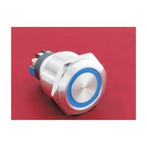 MR-GQ25-L-11E 25 mm High-Current Metal Push Button - Ring Illuminated, Screw Terminal Post