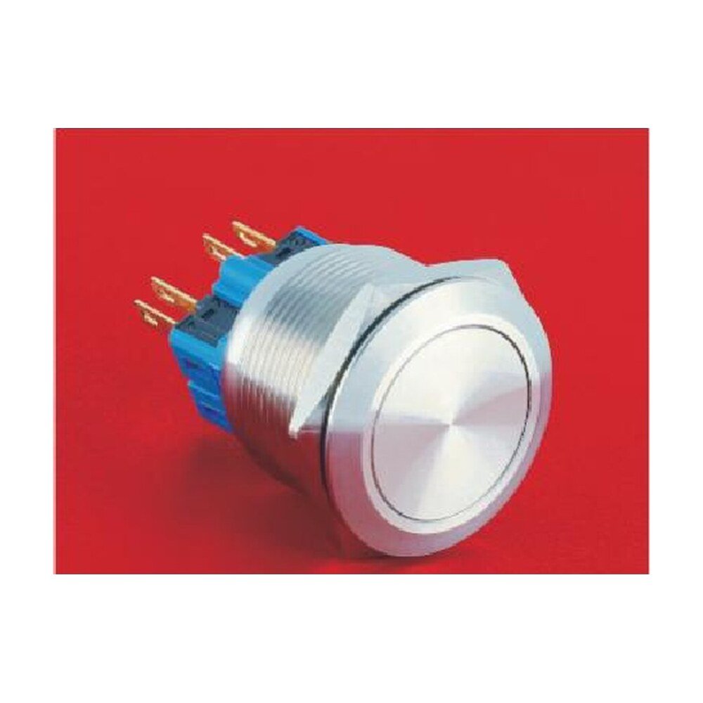 MR-GQ25 25 mm Metal Push Button - Flat Head, 1NO1NC or 2NO2NC