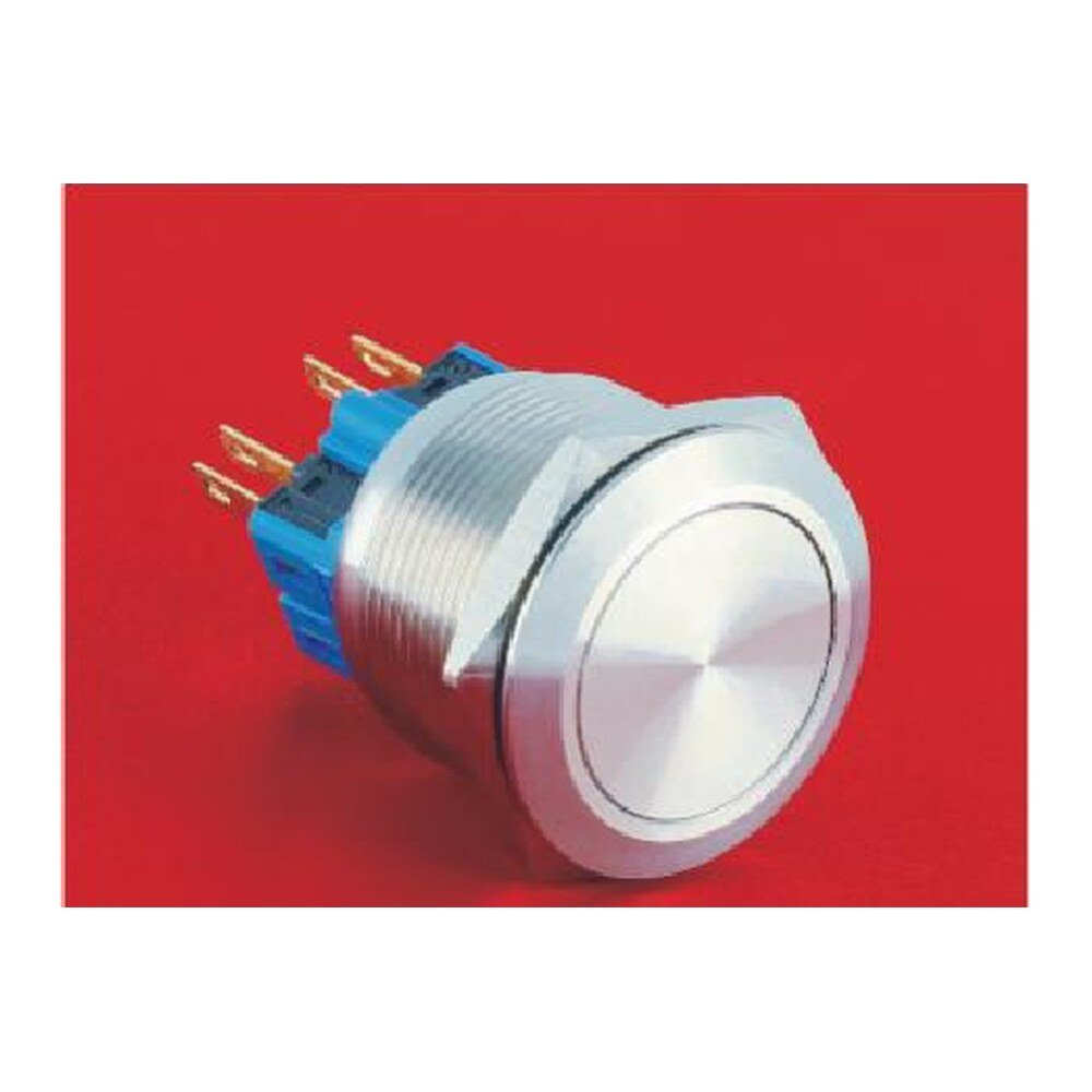 MR-GQ25 25 mm Metal Push Button - Flat Head, 1NO1NC or 2NO2NC