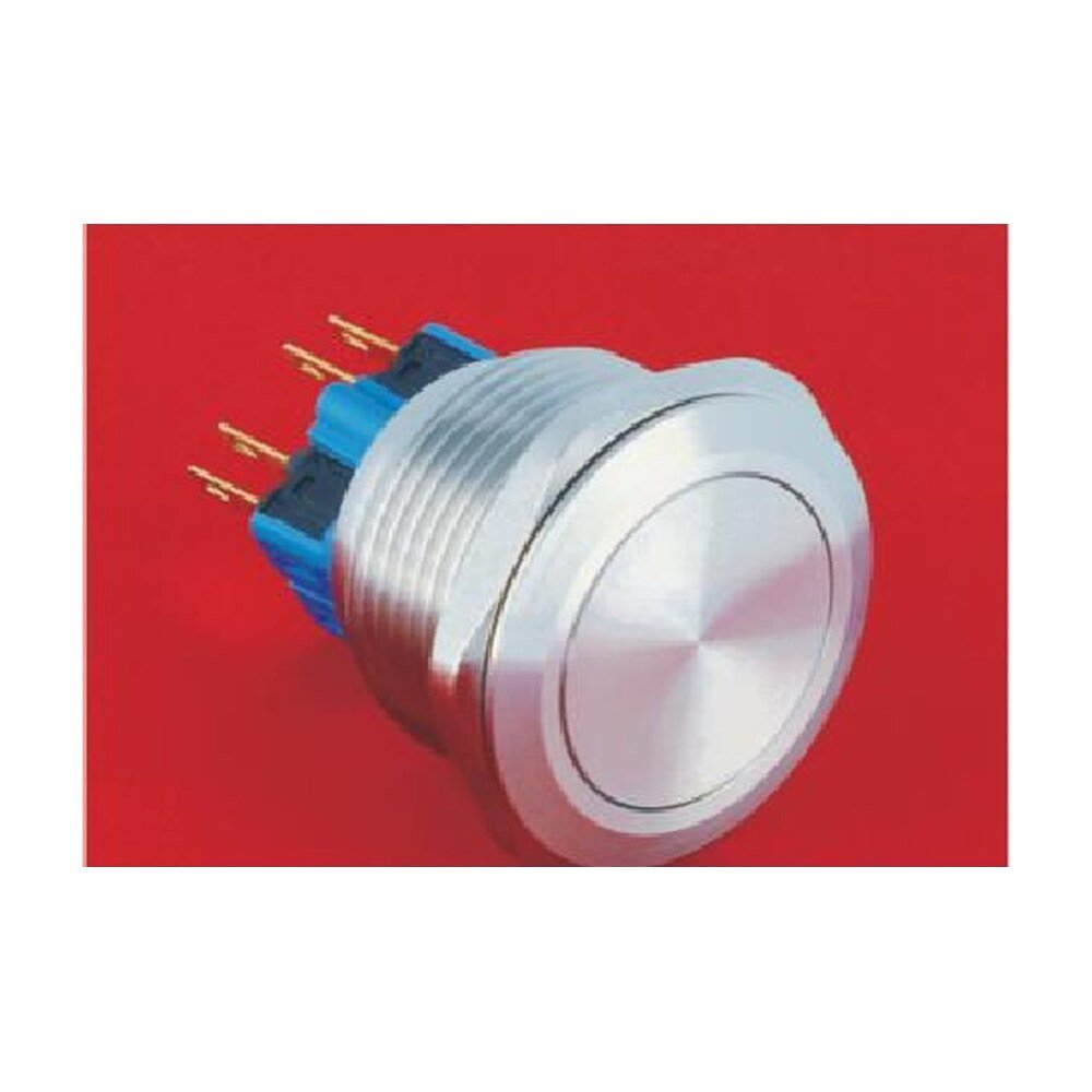 MR-GQ28 28 mm Metal Push Button - Flat Head, 1NO1NC or 2NO2NC