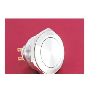 MR-GQ30-L-11-J 30 mm High-Current Metal Push Button - Flat Head, 1NO1NC, Terminal Lug