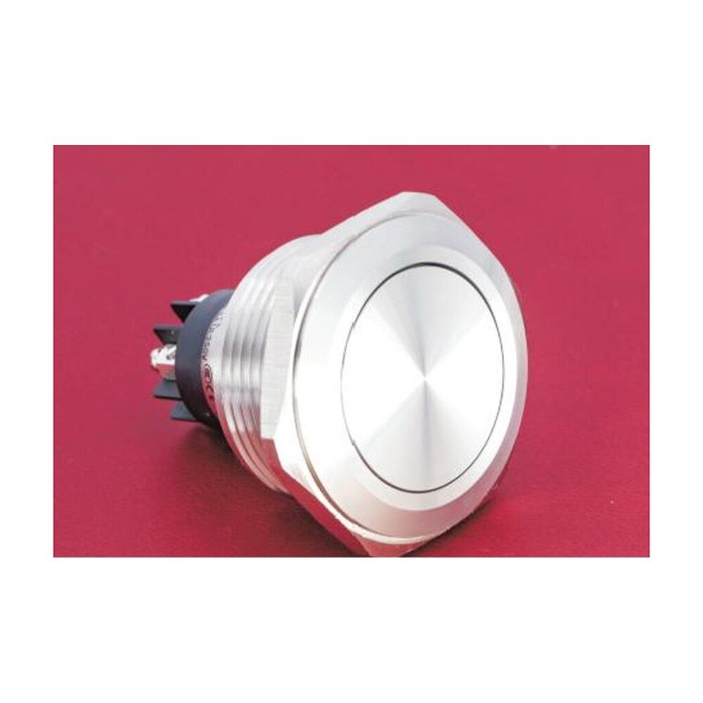 MR-GQ30-L-11 30 mm High-Current Metal Push Button - Flat Head, 1NO1NC, Screw Terminal Post
