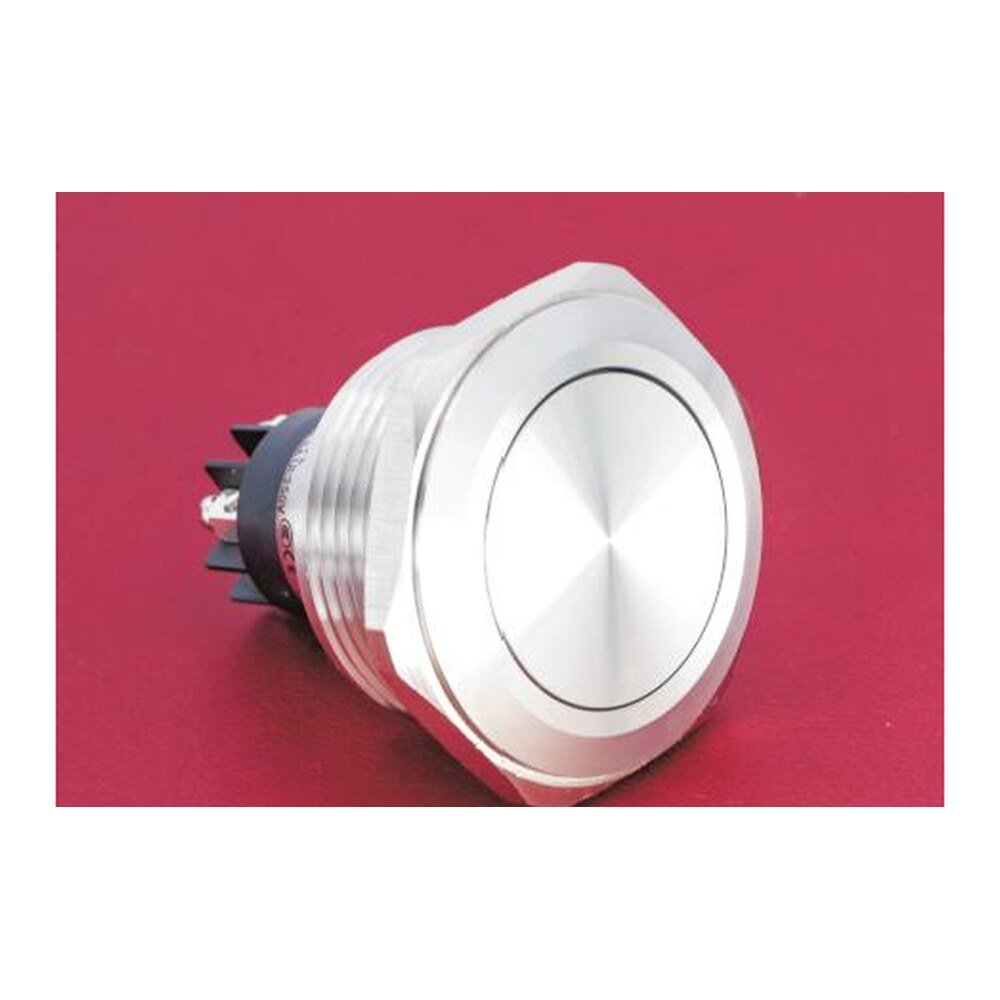 MR-GQ30-L-11 30 mm High-Current Metal Push Button - Flat Head, 1NO1NC, Screw Terminal Post