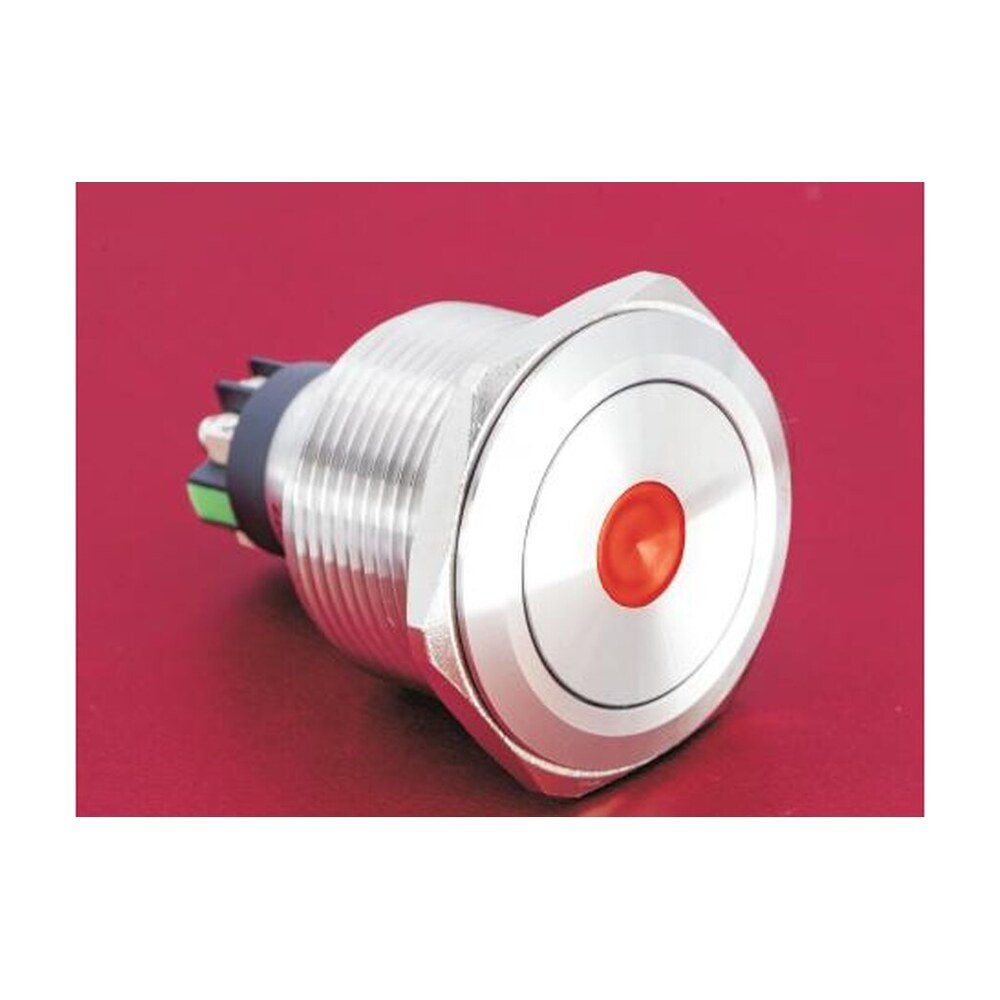 MR-GQ30-L-11D 30 mm High-Current Metal Push Button - Dot Illuminated, Screw Terminal Post