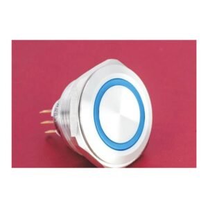 MR-GQ30-L-11E-J 30 mm High-Current Metal Push Button - Ring Illuminated, Terminal Lug