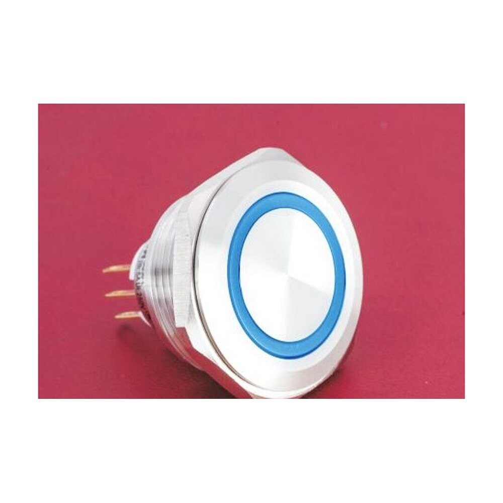 MR-GQ30-L-11E-J 30 mm High-Current Metal Push Button - Ring Illuminated, Terminal Lug
