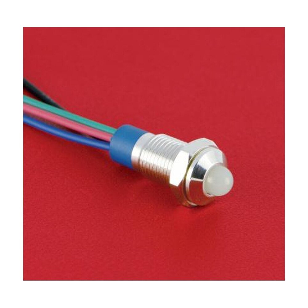 MR-GQ8G-D-RGB 8 mm Tri-Colour Metal Indicator Light - RGB, Domed Lens, IP67