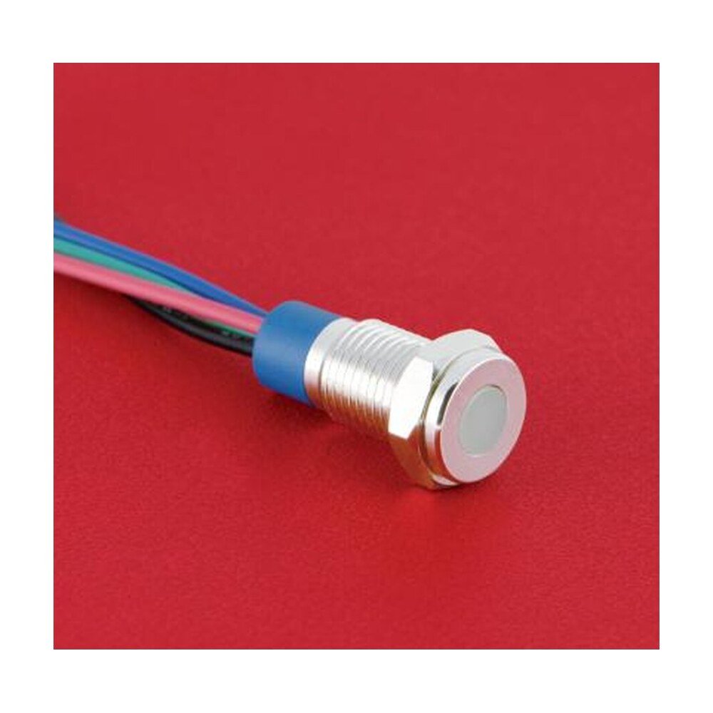 MR-GQ8T-D-RGB 8 mm Tri-Colour Metal Indicator Light - RGB, Flat Round Lens, IP67