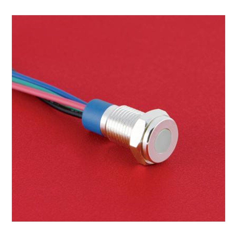 MR-GQ8T-D-RGB 8 mm Tri-Colour Metal Indicator Light - RGB, Flat Round Lens, IP67